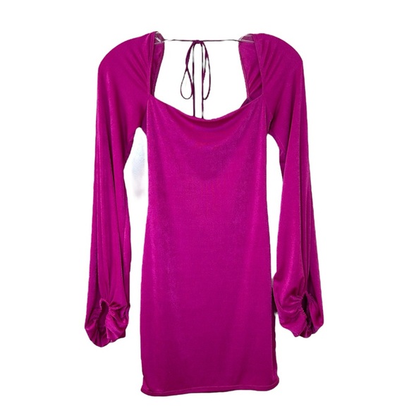 Lucy in The Sky - Women’s Long-Sleeve Mini Dress, Body-Con -  Hot Pink, Small - Picture 3 of 17
